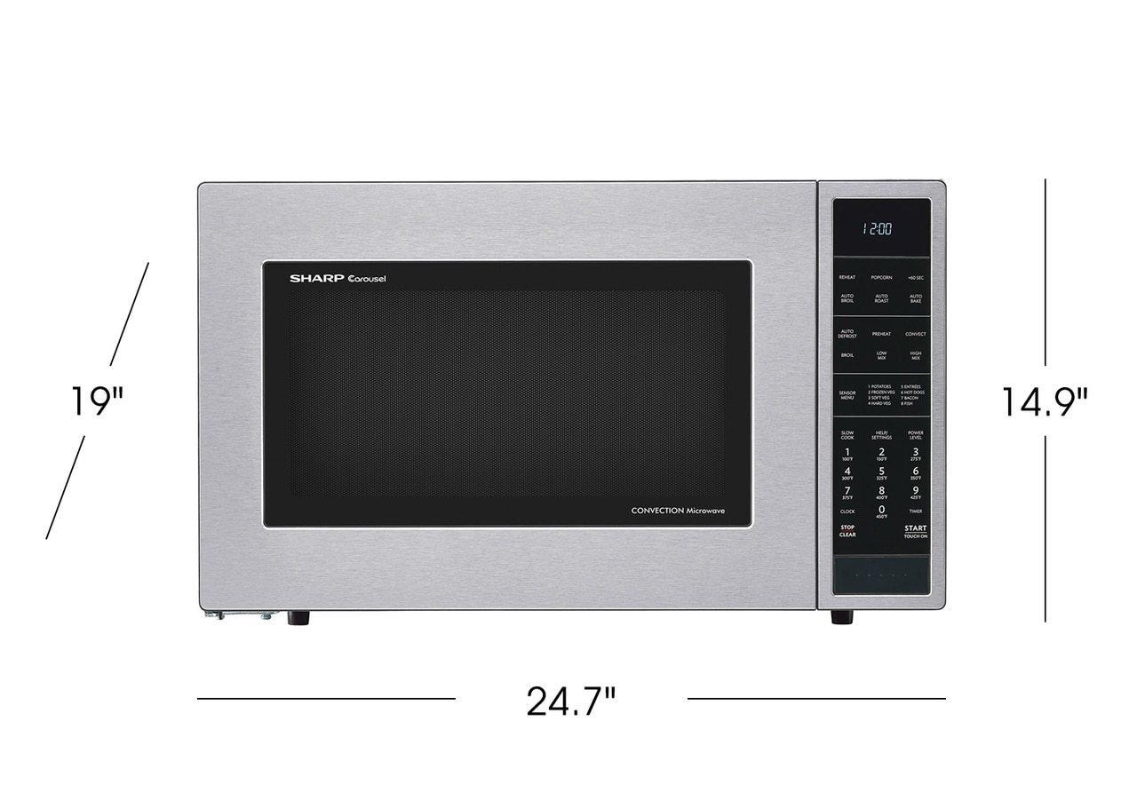 Sharp SMC1585BS 1.5 cu. ft. 900W Sharp Stainless Steel Carousel Convection   Microwave Oven - Image 6