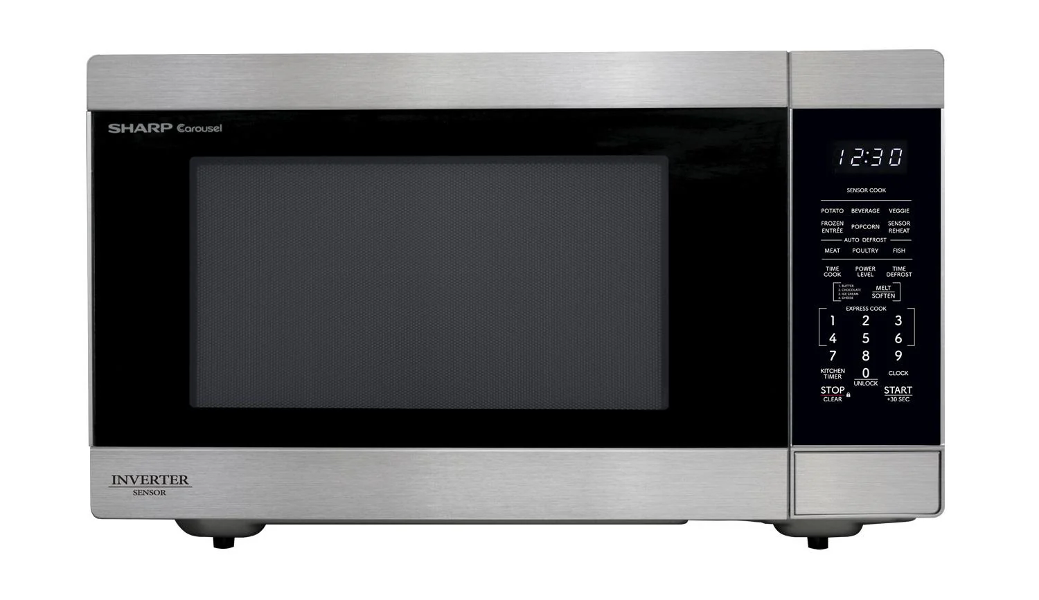 SMC2266KS Sharp 2.2 cu. ft. 1200W Stainless Steel Countertop Microwave Oven with Inverter Technology - Image 2