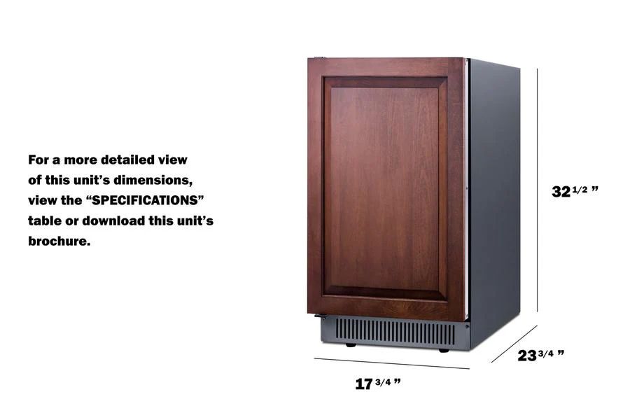 Summit BIM182ADAIFLHD 18" Wide Clear Icemaker, ADA Compliant (panel Not Included) - Image 3