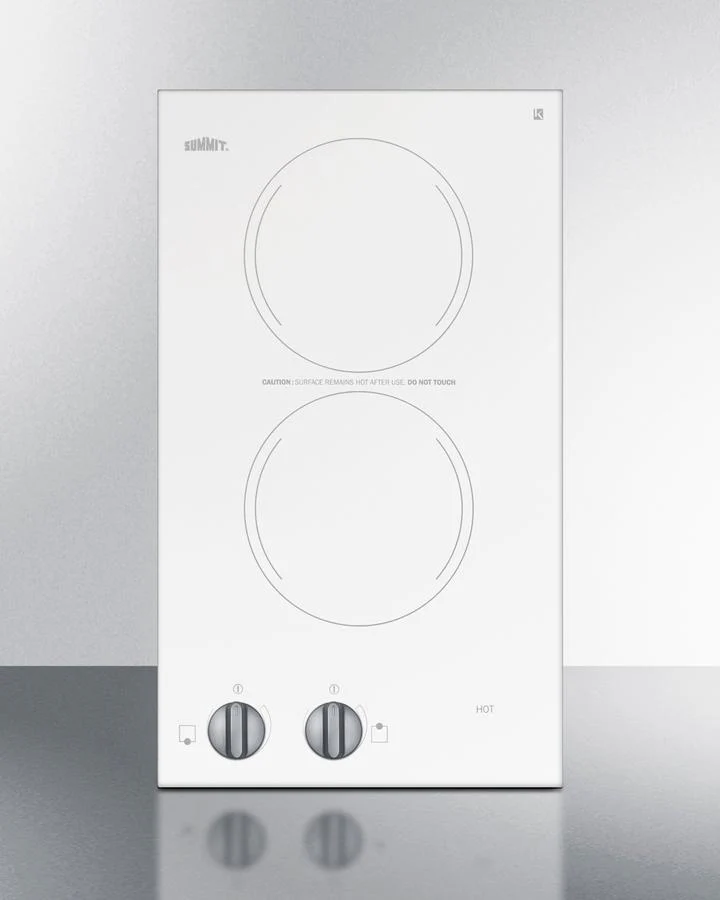 Summit CR2110WHE 12" Wide 115v 2-burner Radiant Cooktop