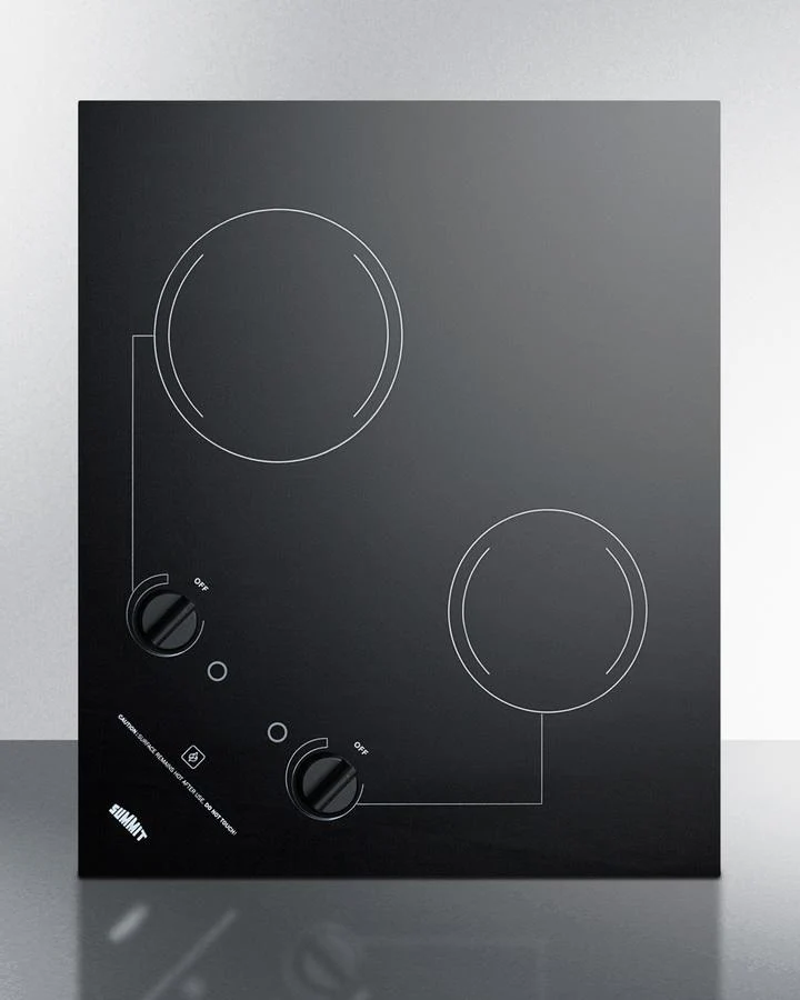 Summit CR2B121 21" Wide 115v 2-burner Radiant Cooktop