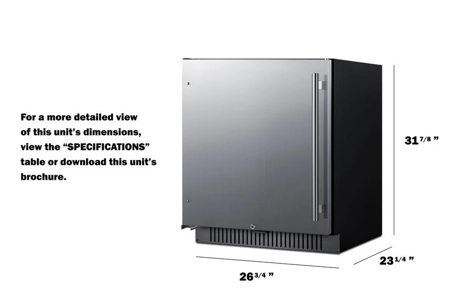 Summit FF27BSSADALHD 27" Wide Built-in All-refrigerator, ADA Compliant - Image 6