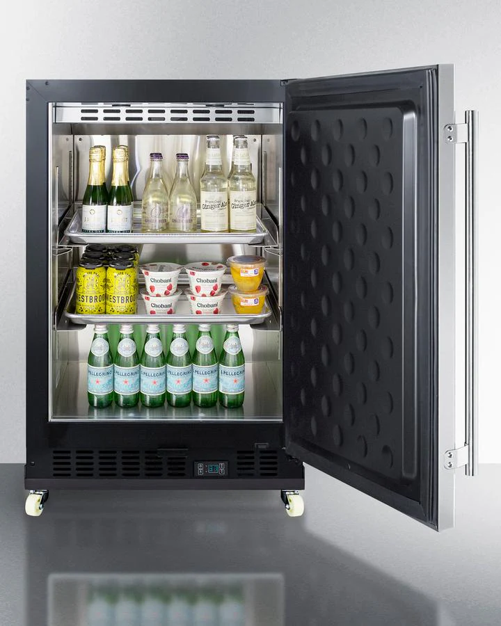 Summit SCR610BLSDRI 24" Wide Built-in Mini Reach-in Beverage Center With Dolly - Image 4