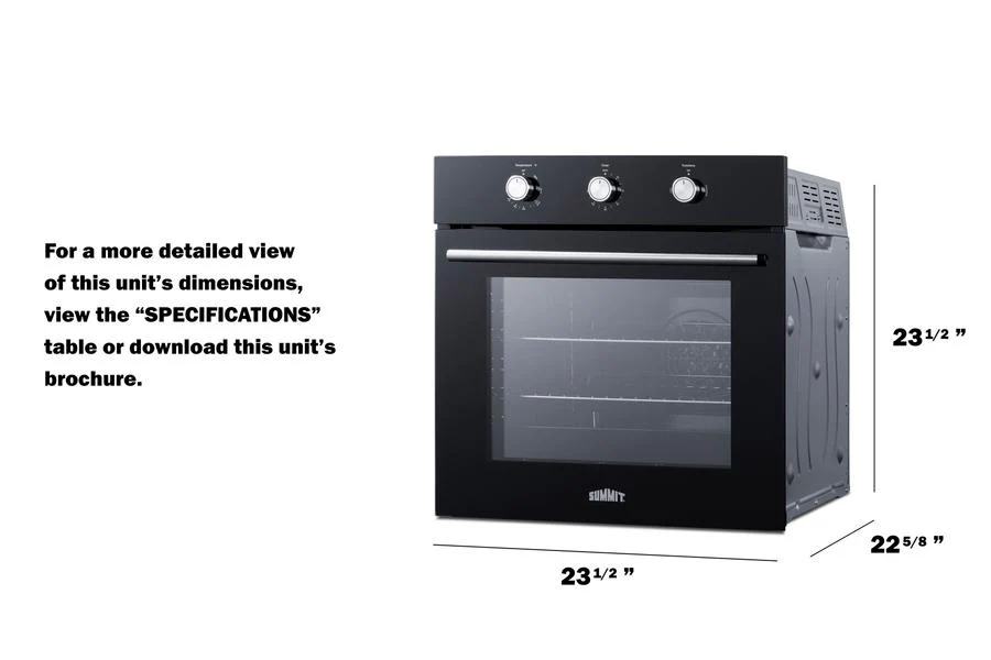 Summit SGW241BK 24" Wide Gas Wall Oven - Image 3