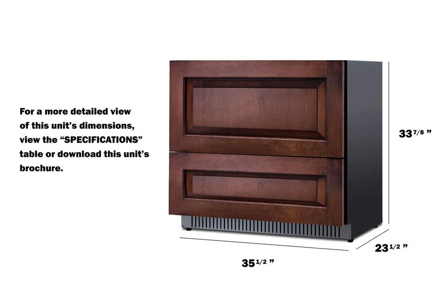 Summit SPR36332DPNR 36" Wide 2-drawer All-refrigerator (panels Not Included) - Image 9
