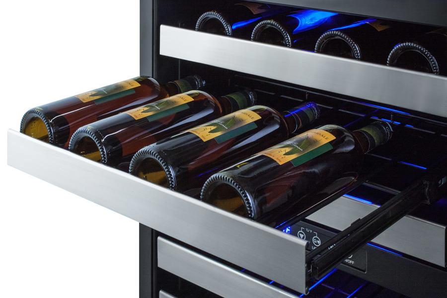 Summit SWCDAR24 24" Wide Combination Dual-zone Wine Cellar and 2-drawer All-refrigerator - Image 9