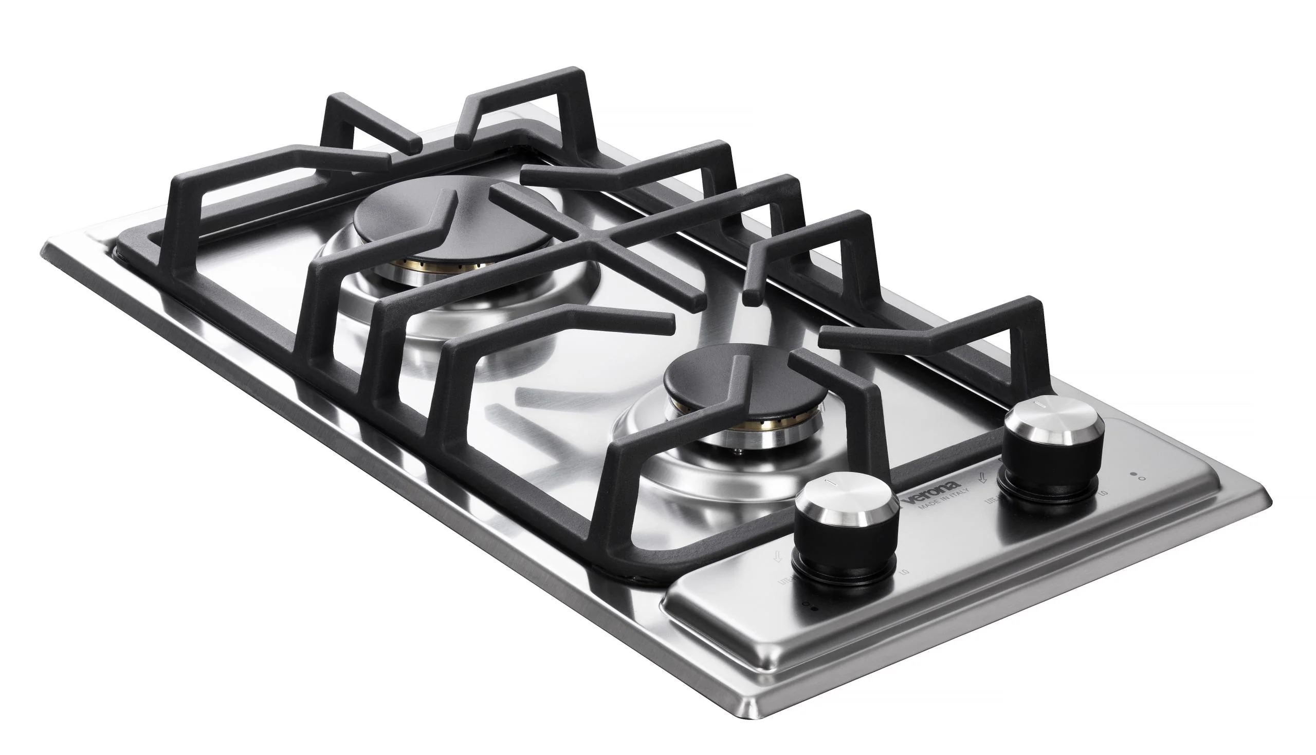 VDGCT212FSS Verona 12" Designer Gas Cooktop - Brass Burners - SS - Image 3
