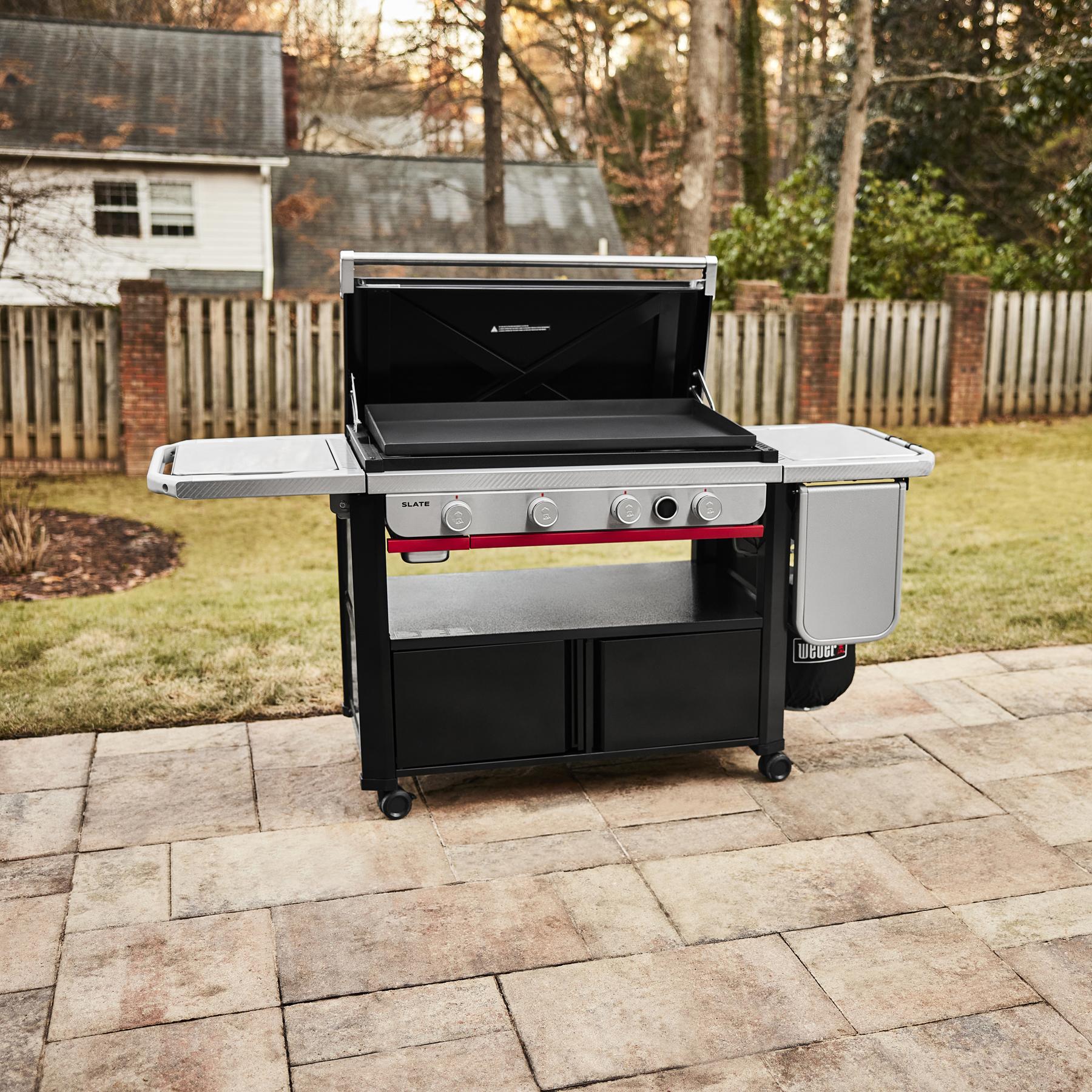 Weber 1500216 Slate® 36" Rust-Resistant Griddle with Flip-Up Side Table (Liquid Propane) - Black - Image 5