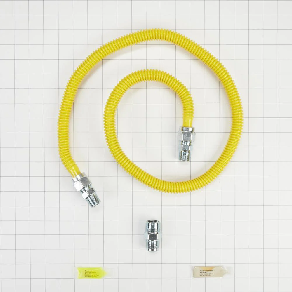 Whirlpool 3048KITRC 4' Gas Range Connector Kit with two 1/2" & one 3/4" male/female connectors, and sealant - Image 3