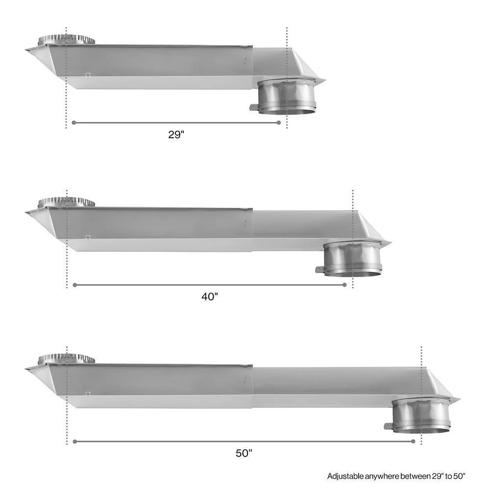 Whirlpool 4396014 29"-50" Dryer Telescoping Vent Periscope for 2.5" clearance, with 1 male snap-lock fitting and 1 draw-band collar - Image 10