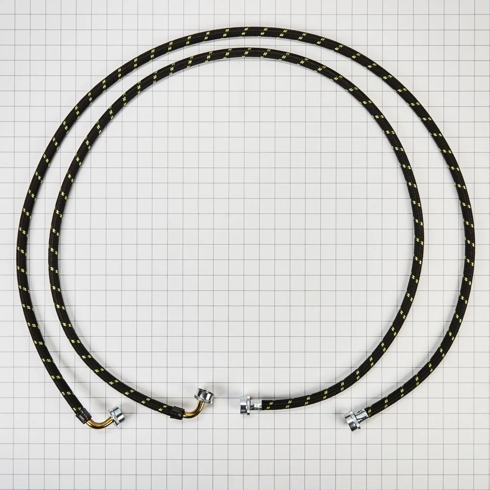Whirlpool 8212638RC 6' braided washer fill hoses rated 1500+ PSI with two female connections, and built-in O-Rings - 2 pack - Image 2