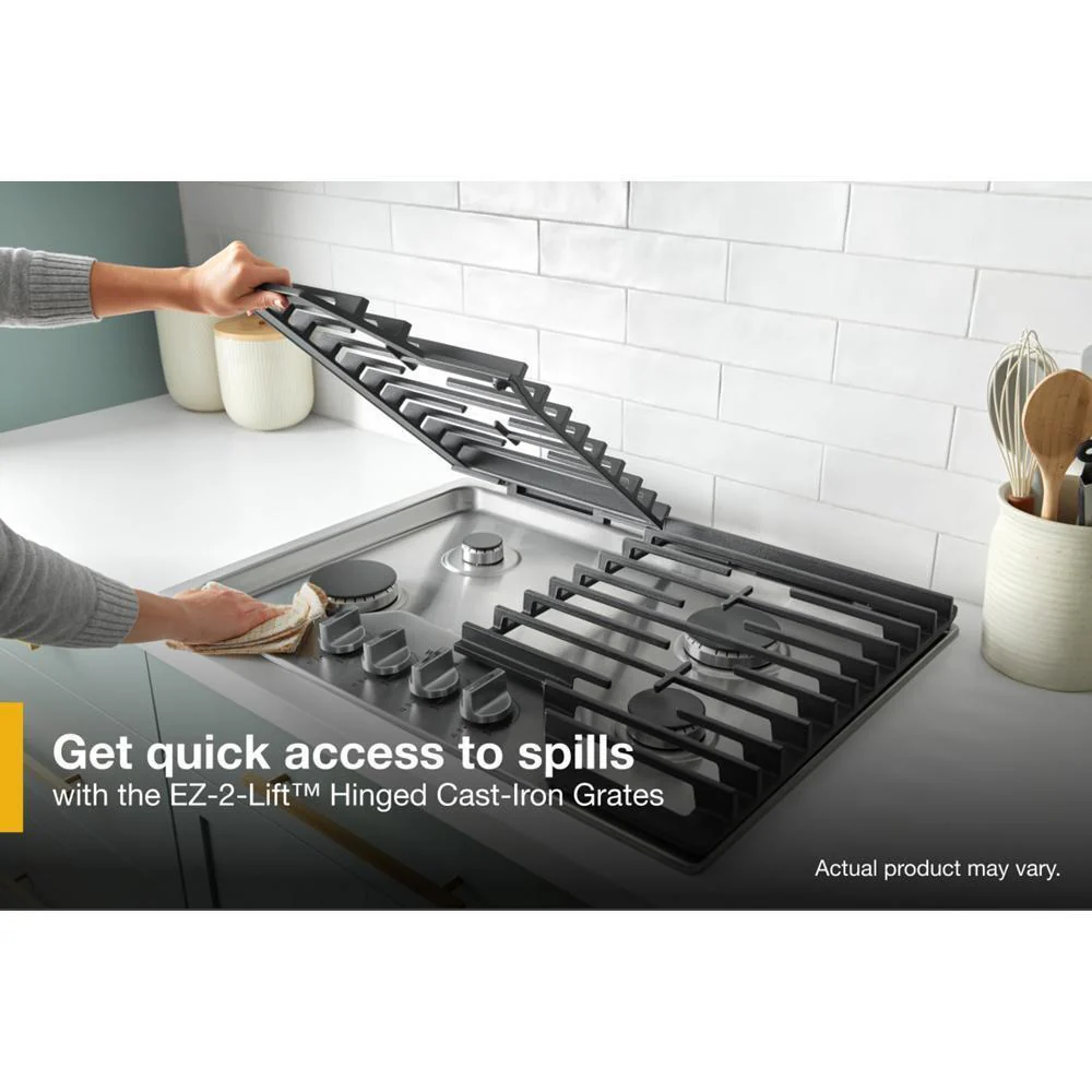 Whirlpool WCGK5036PW 36-inch Gas Cooktop with EZ-2-Lift™ Hinged Cast-Iron Grates - Image 15