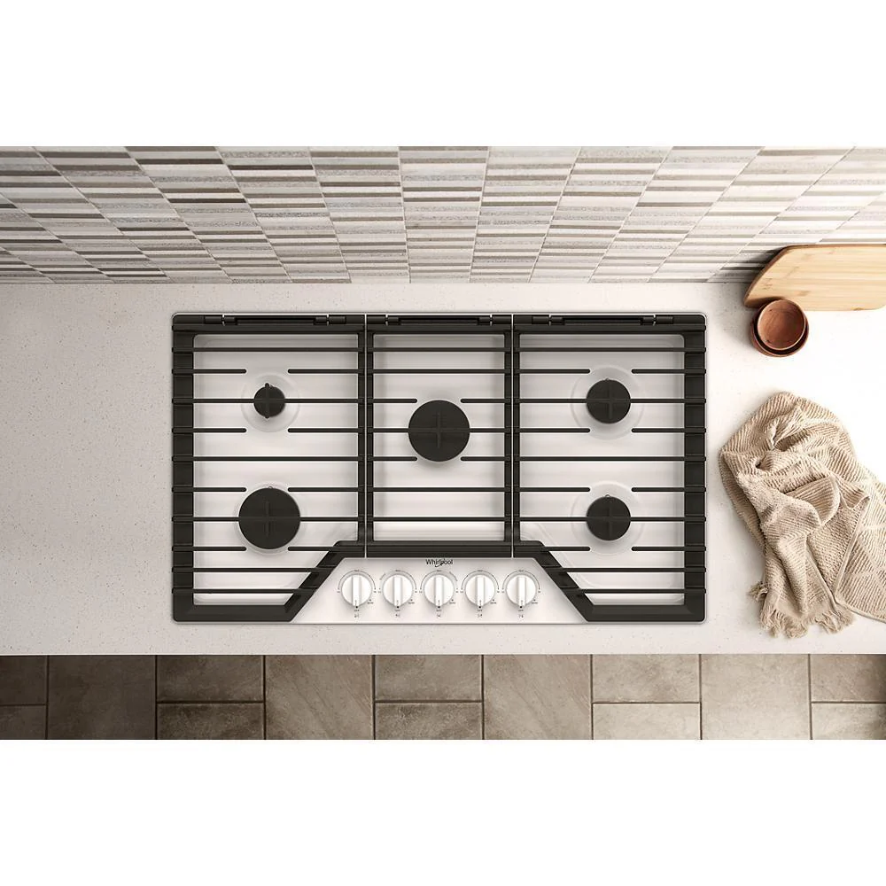 Whirlpool WCGK5036PW 36-inch Gas Cooktop with EZ-2-Lift™ Hinged Cast-Iron Grates - Image 19