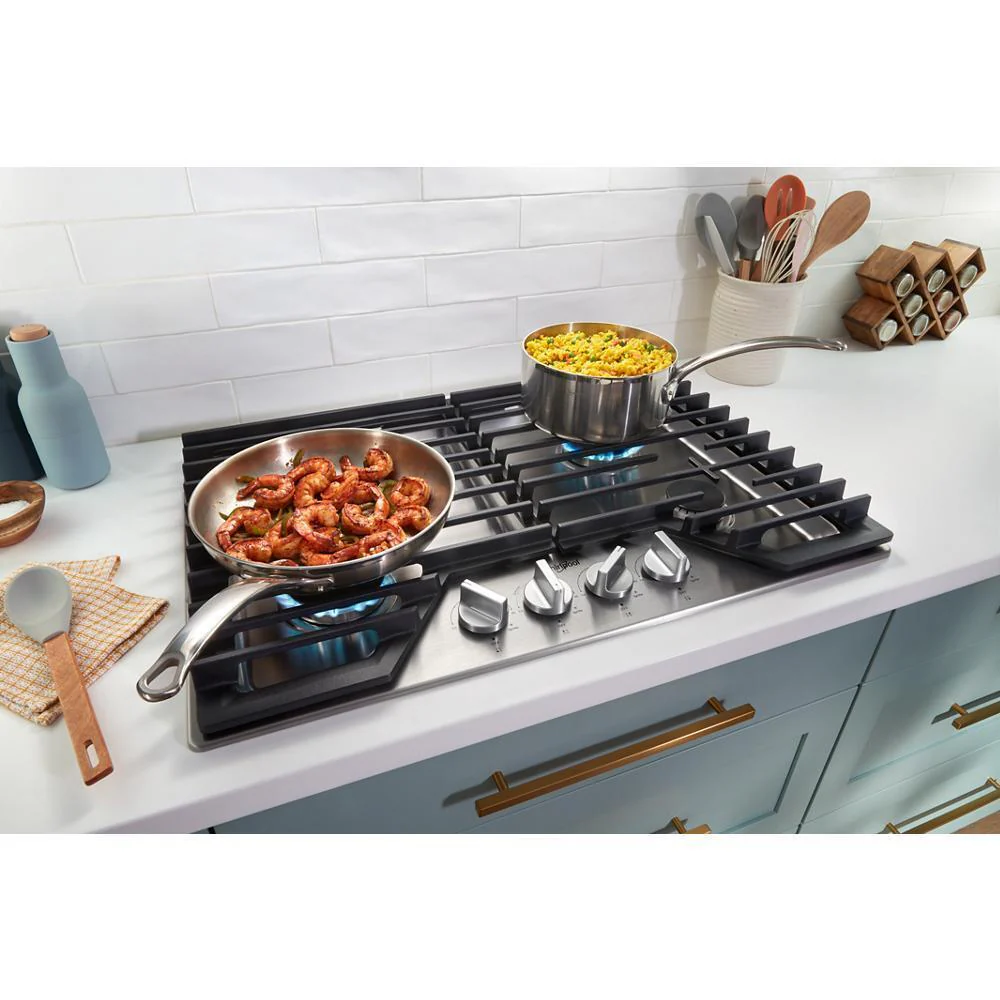 Whirlpool WCGK7030PS 30-inch Gas Cooktop with 5 Burners and EZ-2-Lift™ Hinged Cast-Iron Grates - Image 7