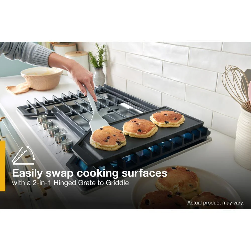 Whirlpool WCGK7530PS 30-inch Gas Cooktop with 5 Burners and EZ-2-Lift™ Hinged Cast-Iron Grates and Griddle - Image 11