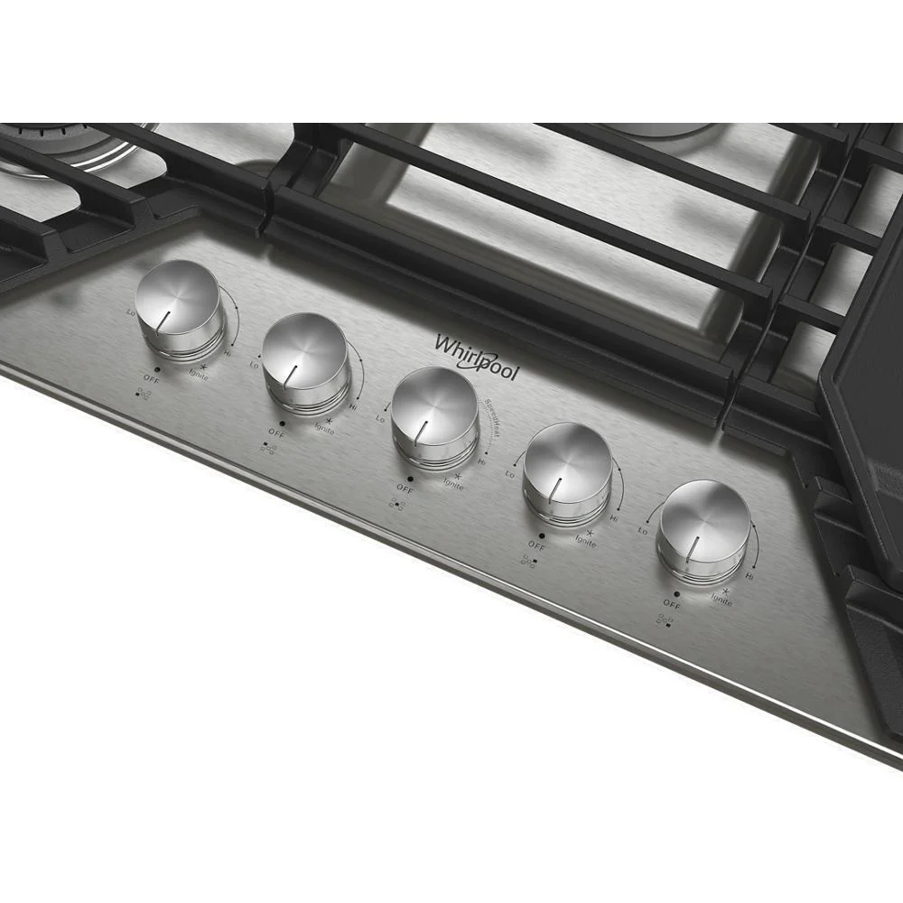 Whirlpool WCGK7530PS 30-inch Gas Cooktop with 5 Burners and EZ-2-Lift™ Hinged Cast-Iron Grates and Griddle - Image 18