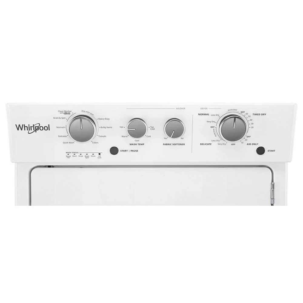 Whirlpool WETLV27HW 3.5 cu.ft Long Vent Electric Stacked Laundry Center 9 Wash cycles and AutoDry™ - Image 2