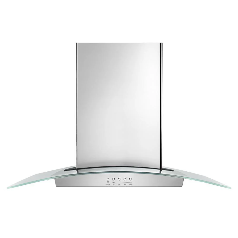 Whirlpool WVI75UC6DS 36" Modern Glass Island Mount Range Hood - Image 2