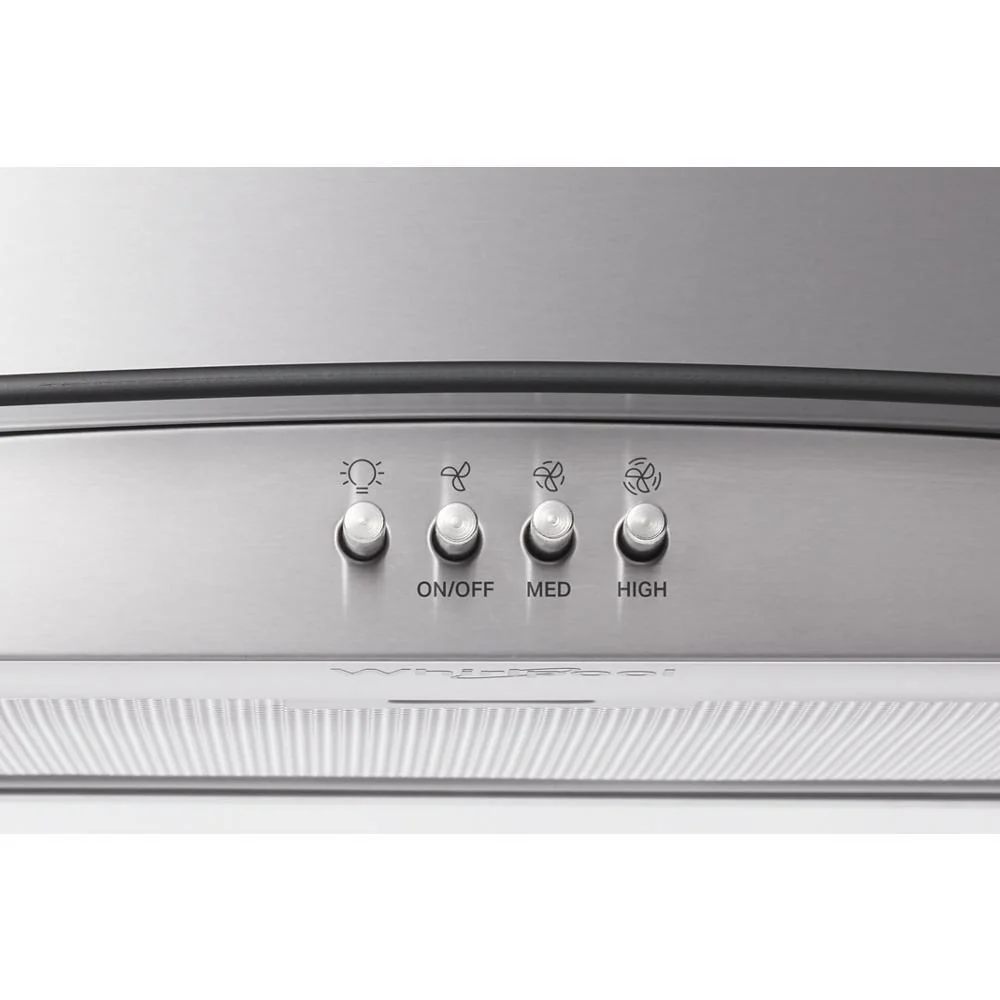 Whirlpool WVW51UC0LS 30" Curved Glass Wall Mount Range Hood - Image 7