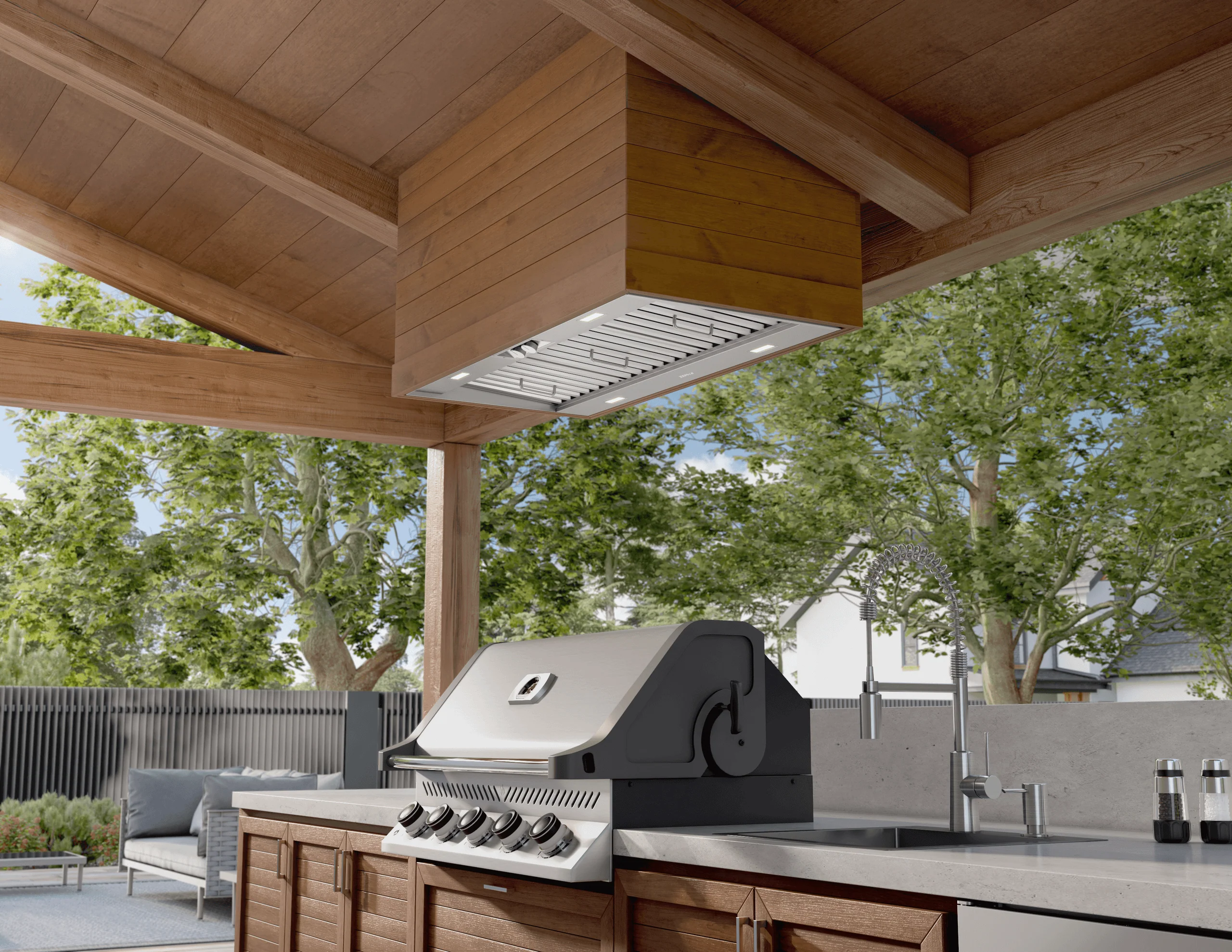 Zephyr AK9858BS Spruce Outdoor Insert, 60in, LED, SS - Image 4
