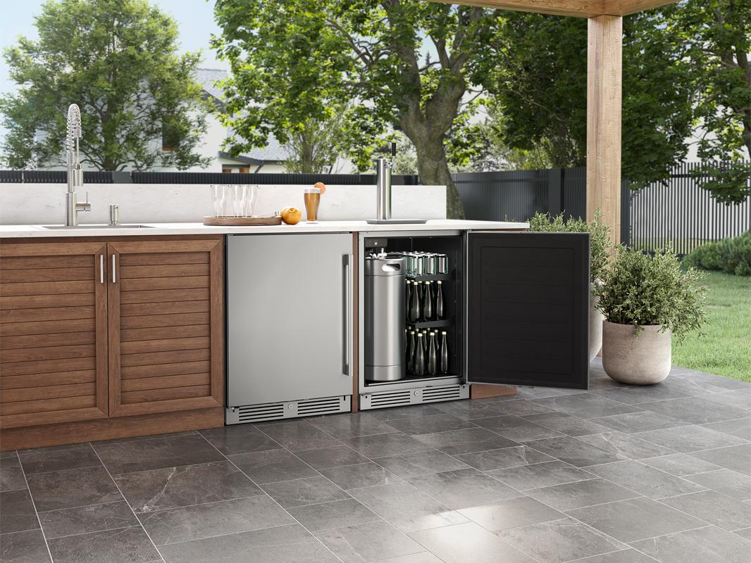PRKB24C01ASOD Presrv Outdoor Kegerator & Beverage Cooler, 24in Under Cabinet, SS+Glass, Reverse Door, 1 Zone - Image 16