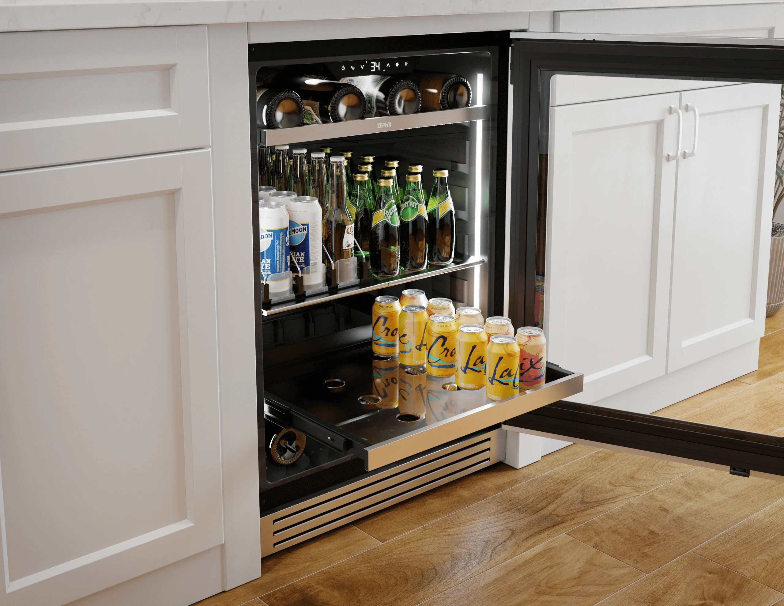 Zephyr PRPB24C01CG Presrv Pro Beverage Cooler, 24in Under Cabinet, SS+Glass, Reverse Door, 1 Zone - Image 15