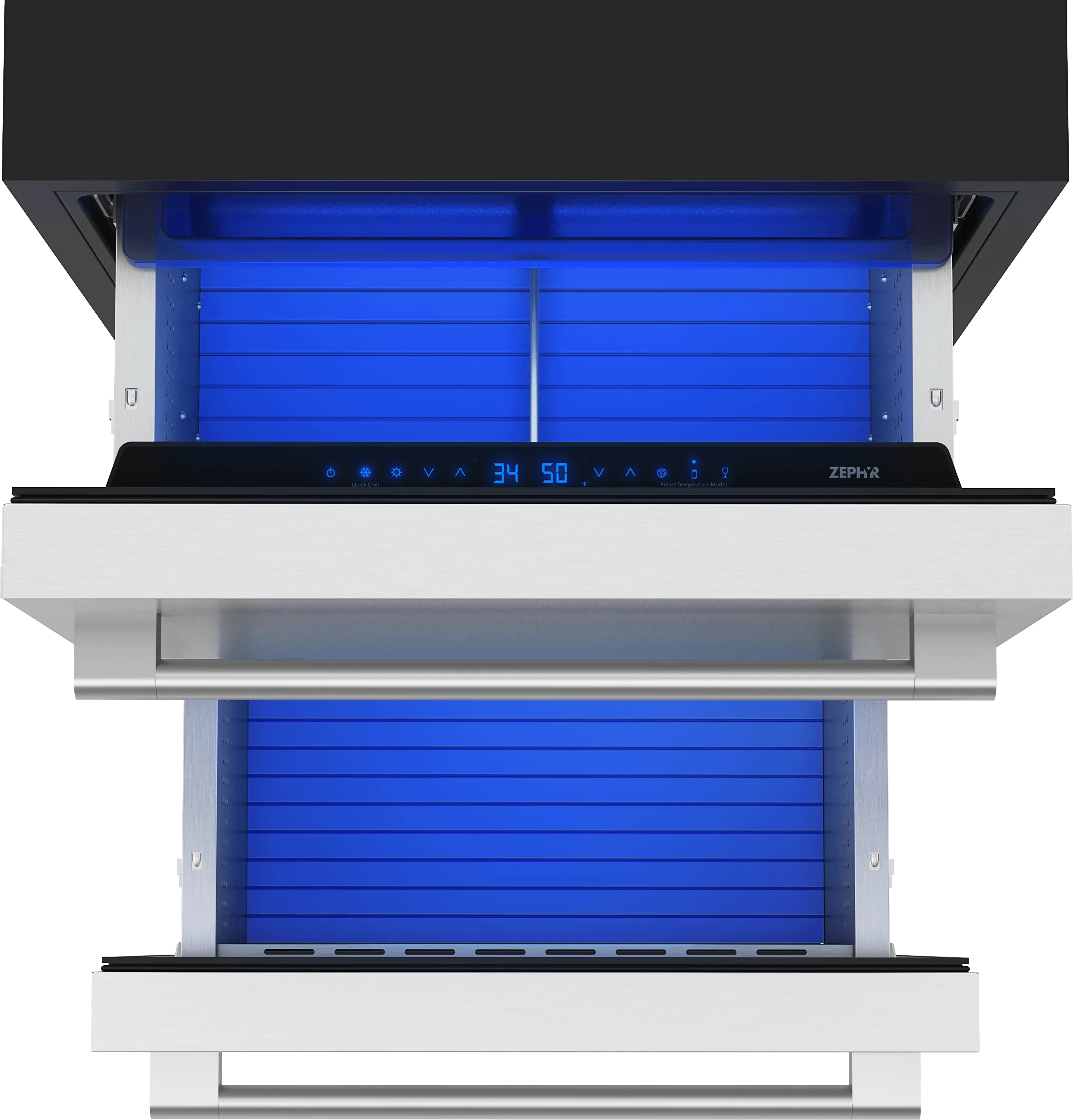Zephyr PRRD24C2AS Presrv Refrigerator Drawers, 24in Compact, SS, 2 Zone - Image 3