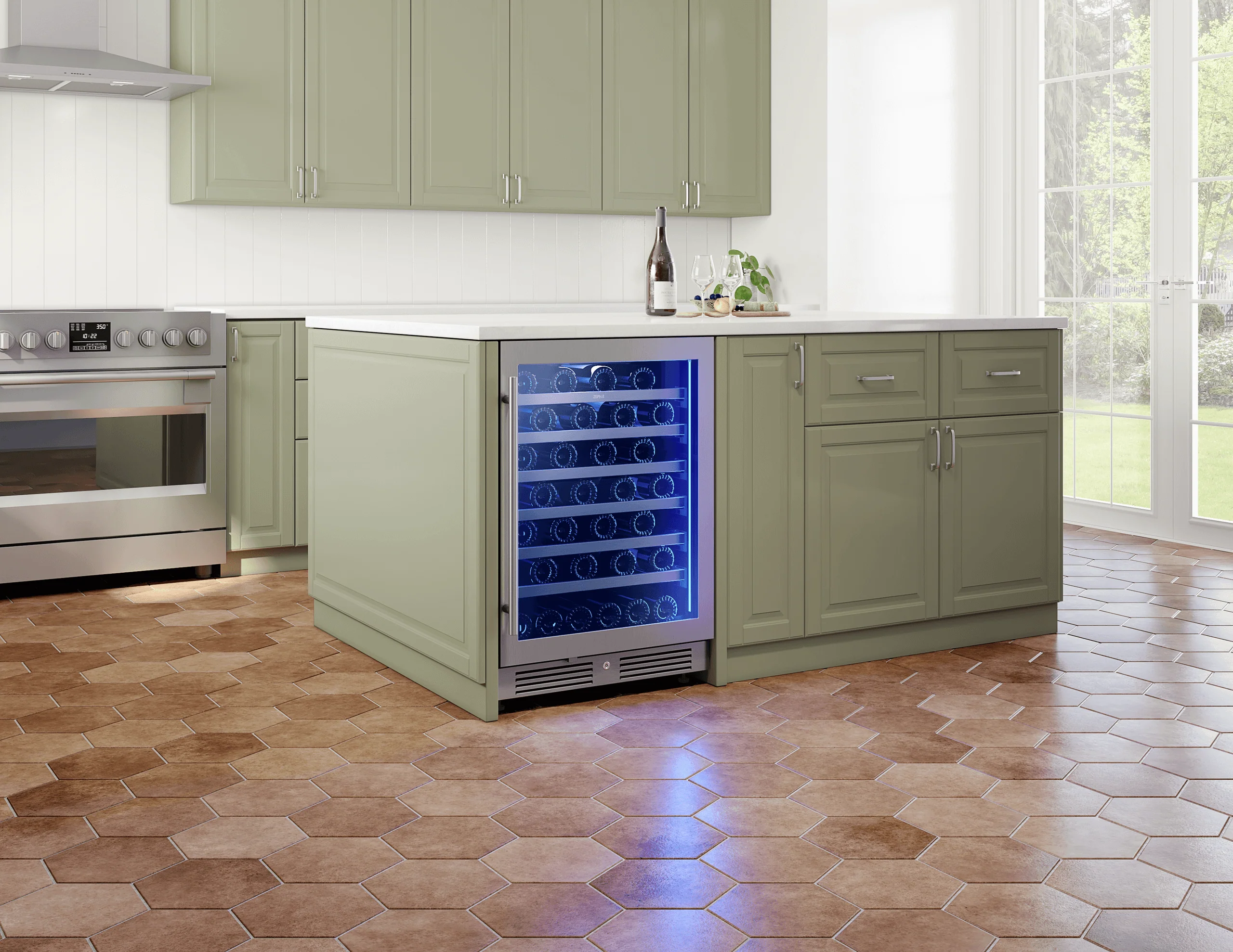 Zephyr PRW24C01CG Presrv Wine Cooler, 24in UC, SS+Gls, Rvs Door, 1Z - Image 7