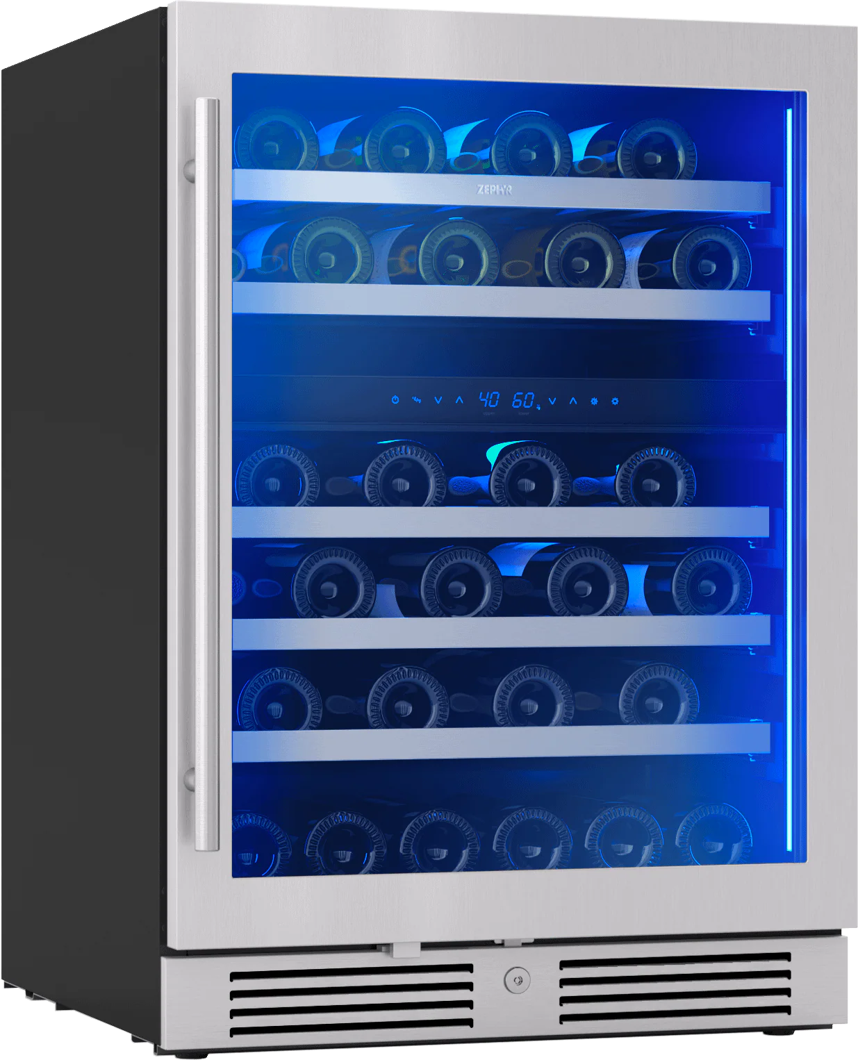 Zephyr PRW24C02CG Presrv Wine Cooler, 24in UC, SS+Gls, Rvs Door, 2Z - Image 2