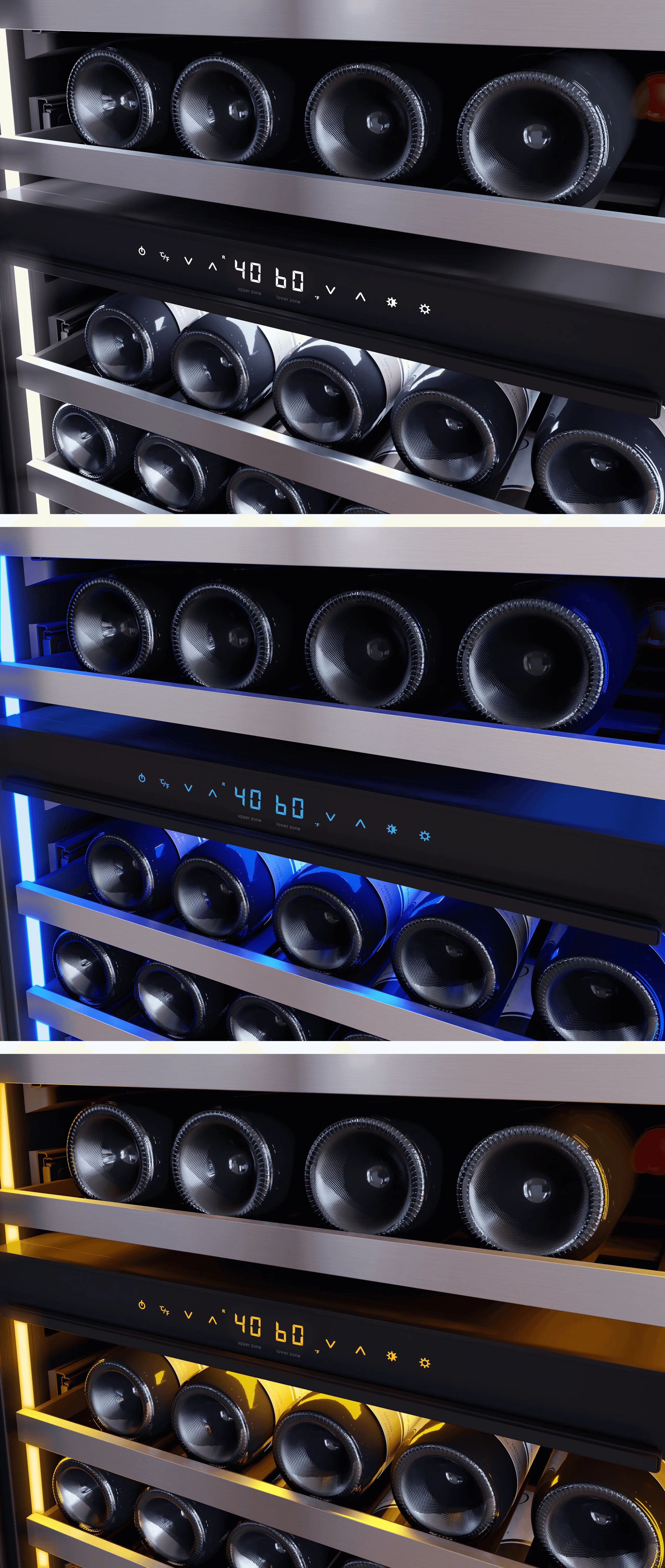 Zephyr PRW24F02CG Presrv Wine Cooler, 24in Full Size, SS+Glass, Reversible Door, 2 Zone - Image 8