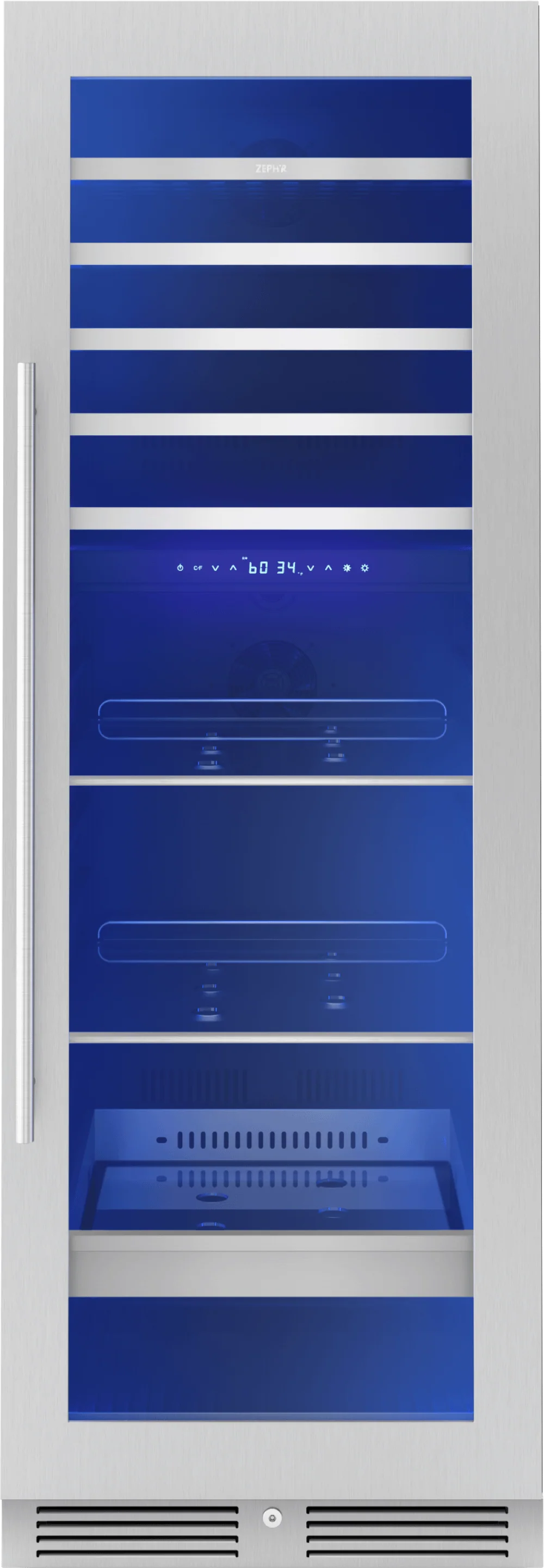 Zephyr PRWB24F02BG Presrv Wine and Beverage Cooler, 24in, Full Size, SS+Glass, Reversible Door, 2 Zones - Image 3