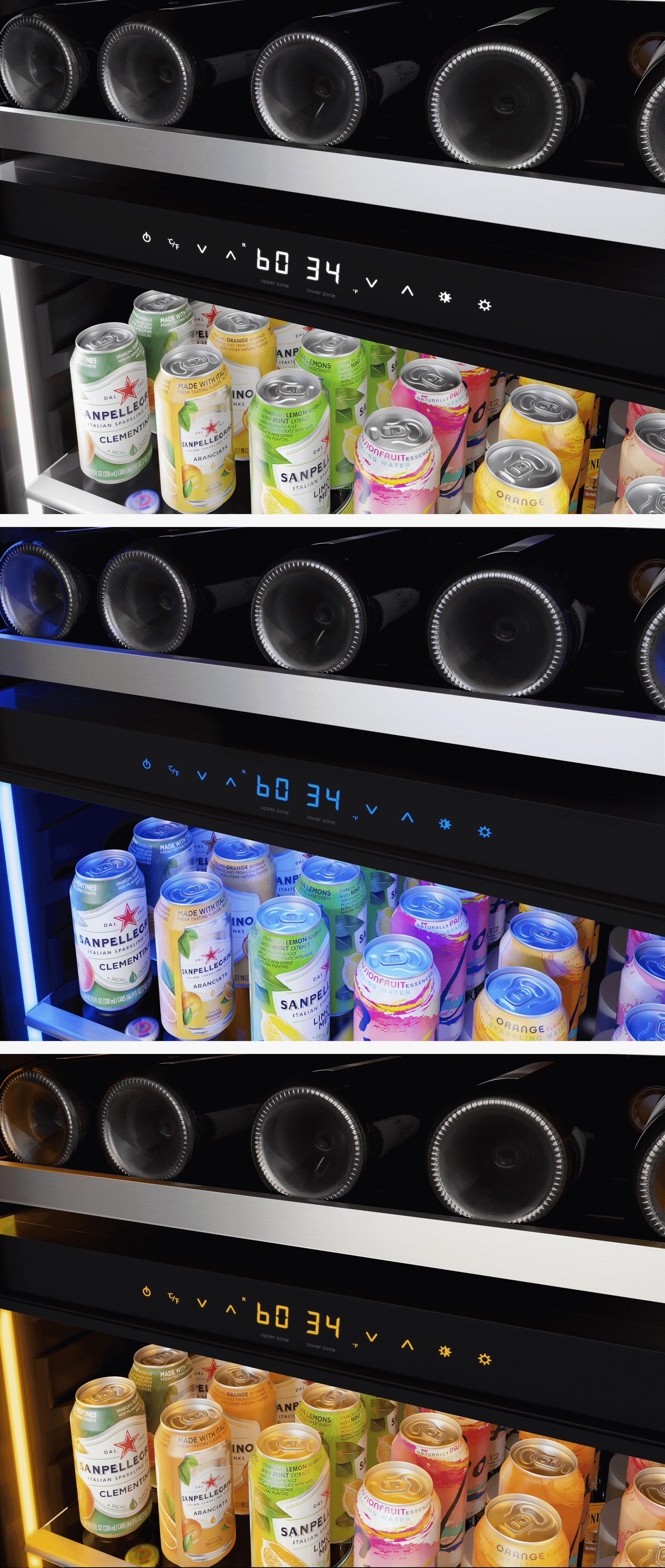 Zephyr PRWB24F02BG Presrv Wine and Beverage Cooler, 24in, Full Size, SS+Glass, Reversible Door, 2 Zones - Image 8
